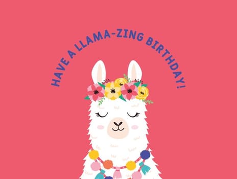 birthday card llama