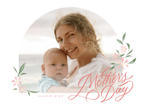 mother's day card photo upload floral
