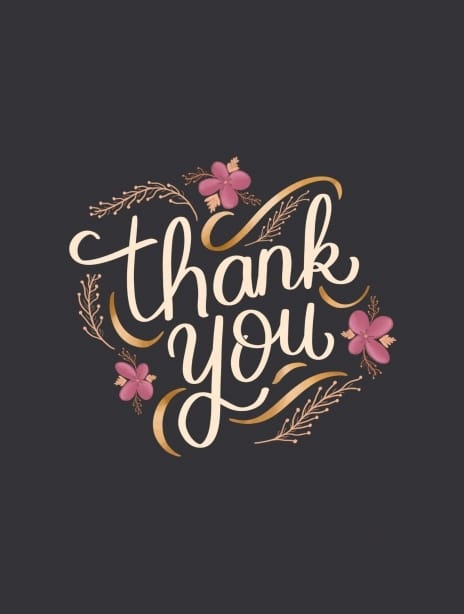 2020 thankyou generic flowerscript beautiful&contemporary