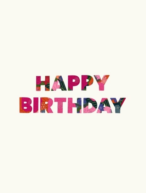 birthday card floral text