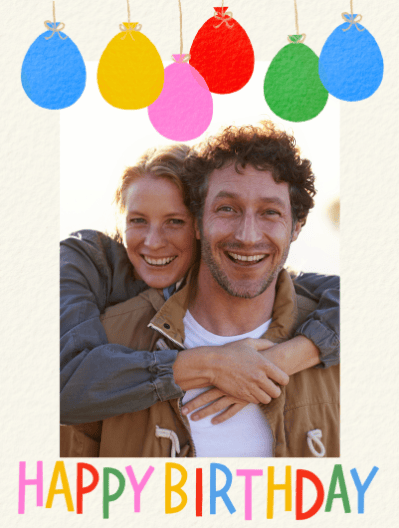 birthday card balloons