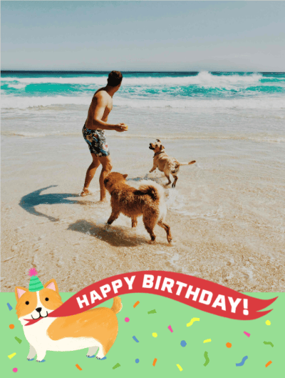 birthday dog frame