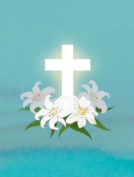 easter floralcross bluebackgroun