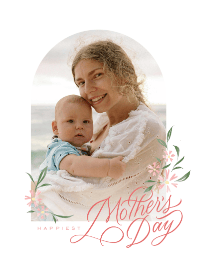 mother's day card photo upload floral