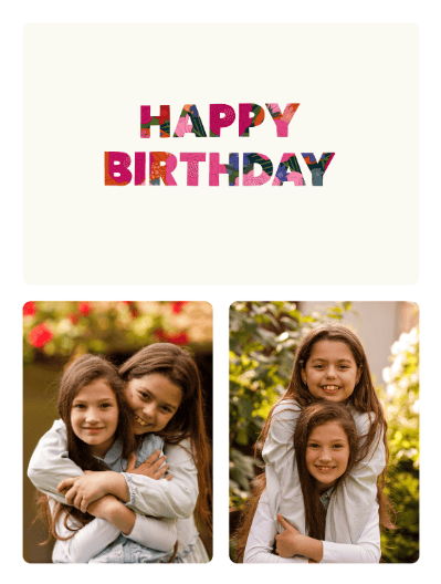 birthday card floral text