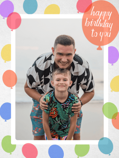 birthday card balloon