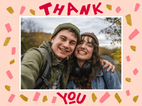 thank you card confetti