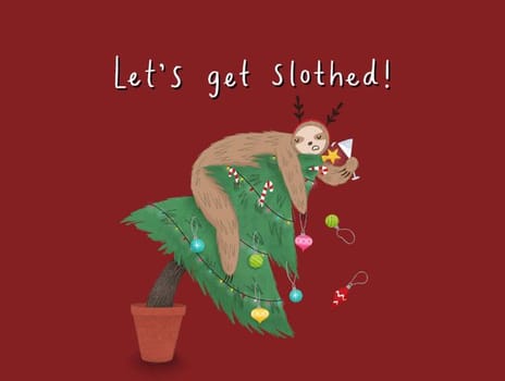 2022 christmas sloth beautiful&contemporary