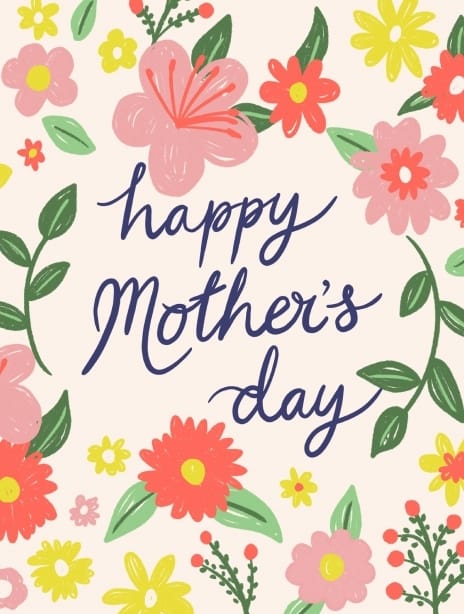 mother's day card design flowers