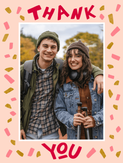 thank you card confetti