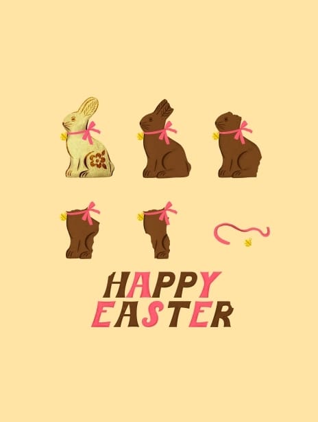 easter card rabbits