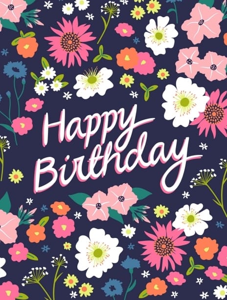 birthday card flowers design