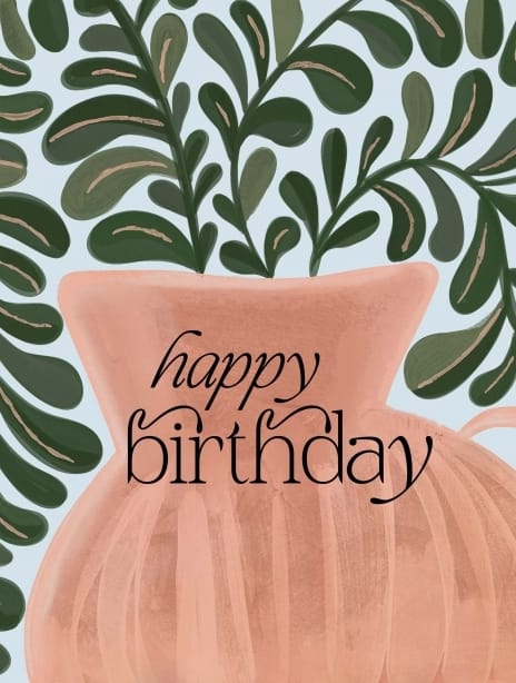 birthday card vase