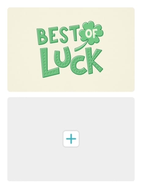 Good Luck card