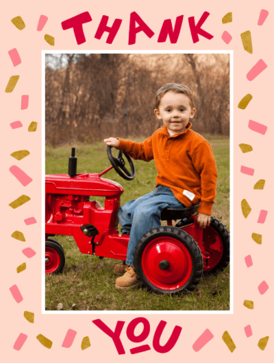 thank you card confetti