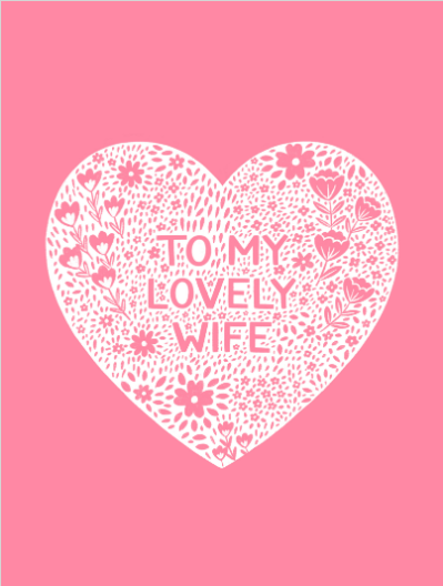To My Lovely Wife Elegant Heart Card