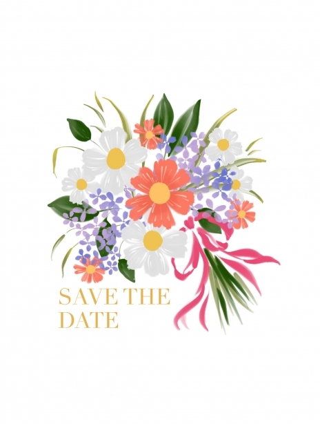 Floral Save Date Card