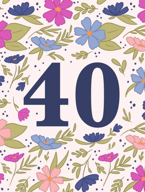 Vibrant Floral 40th Birthday Card
