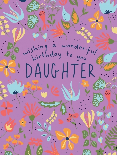 Personalise Daughters Floral Birthday Card