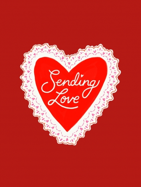Lace Heart Valentines Card