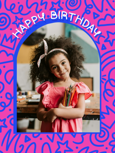 Personalised Photo Birthday Card Bright & Bold