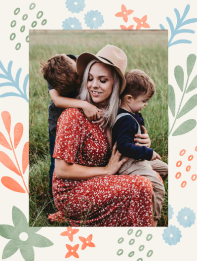 Special Photo Floral Greeting Card