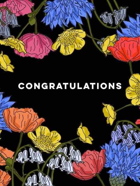 2022 congratulations clairehuntley flowers black