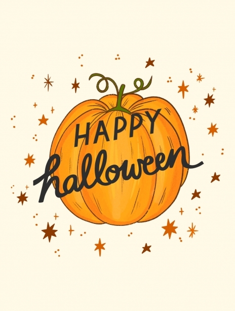 Cheerful Pumpkin Halloween Greeting Card