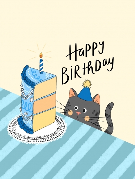 Curious Cat Birthday Card