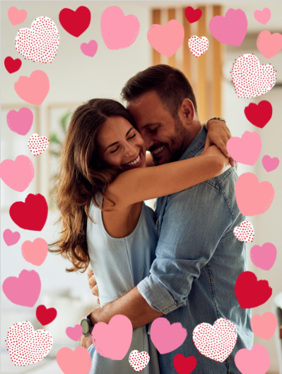 Valentines Heart & Polka Dot Card