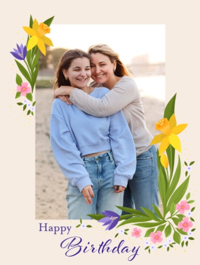 Blooming Birthday Floral Celebration Wishes Card
