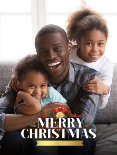 Personalised Classic Santa Family Christmas Card