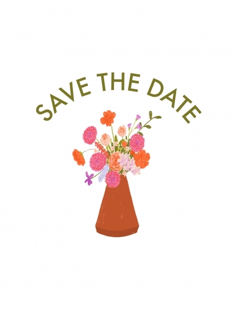 Whimsical Floral Save Date Cards