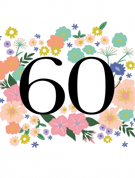 Floral 60th Birthday Celebration Card