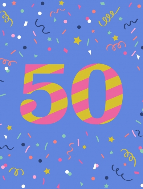 Celebrate 50 Bold & Bright Cards