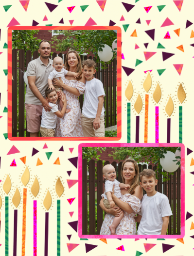 Personalise Joyful Photo Birthday Card