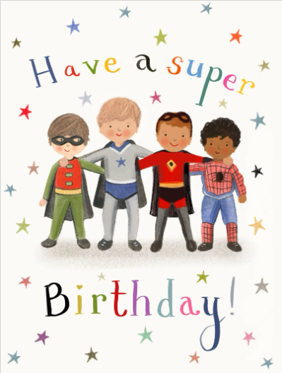 Personalised Superheroes Birthday Card